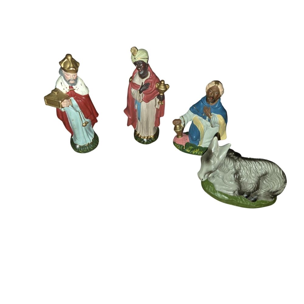 Vintage Three Wise Men and Donkey For Nativity Japen